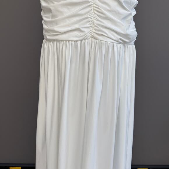 Bumpsuit white maternity maxi dress - spaghetti strap - nylon spandex - size L - Picture 7 of 14